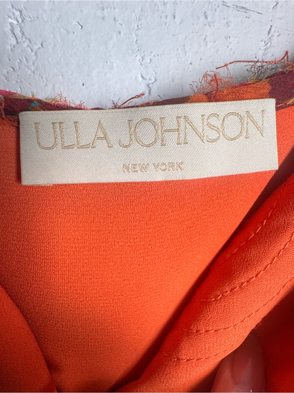 ULLA JOHNSON Ines Gown Orange Floral Smocked Maxi Dress Size 6 100% Silk Dress - Picture 6 of 16